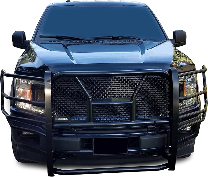 Black Horse Rugged Heavy Duty Grille Brush Bumper Guard Modular Black Compatible with 2015-2020 Ford F-150-RU-FOF115-B