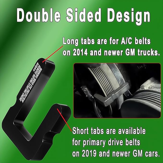 59560 Stretch Belt Tool for GM 5.3.L, 6.2L & 6.6L Gas Engines, Suitable for Main Drive Pulleys,A/C Pulley,Double Sided Design (2PCS)