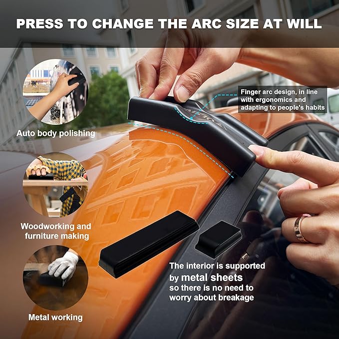 24Pcs PSA Adjustable Sanding Block Kit,Hand Abrasives Auto Body Sanding Block Set with 20pcs Self Adhesive Sandpaper,Flexible for Automotive Paint and Woodworking Sand Furniture