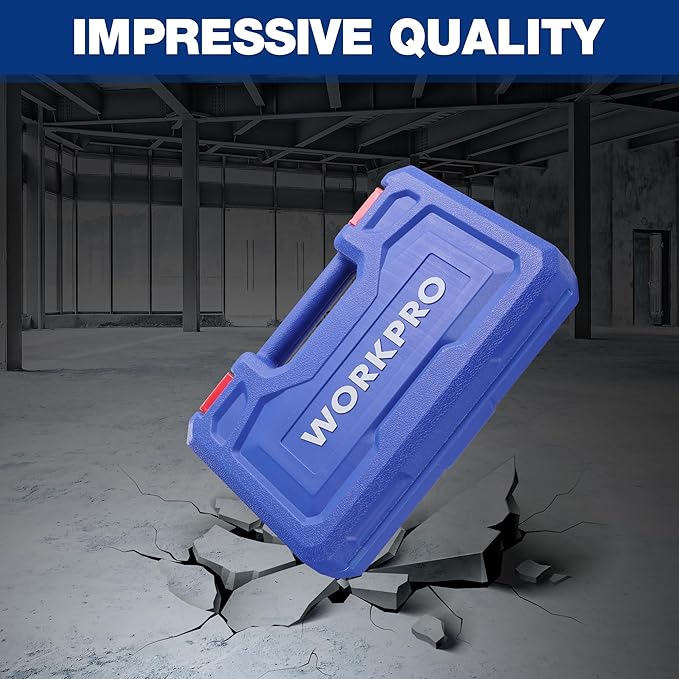 WORKPRO 25-Piece Torx Bit Socket Set, 1/4", 3/8", 1/2" Drive, E4-E22, T8-T60 Female & Torx Socket Set, CR-V & S2 Alloy Steel