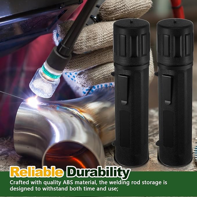 Zonon 4 Pcs Electrode Rod Storage Tube 14 Inch Airproof and Waterproof Welding Rod Holder for Canister(Black)