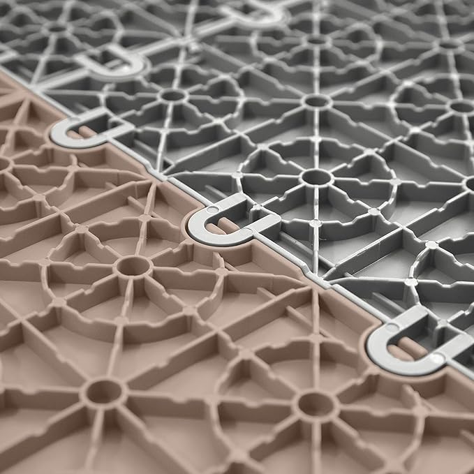 FlooringInc's Nitro 12"x12" Snap-Together Garage Flooring Tiles, Non-Slip Interlocking Plastic Floor Mat, Diamond Pattern, Sahara Sand, 1 Tile, 1 Sq/Ft