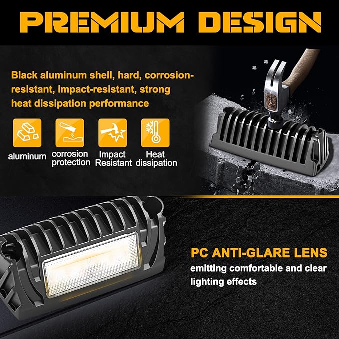 Chelhead LED RV Exterior Porch Utility Light Aluminum Base 12v Lighting Fixture, Replacement Lighting Compatible with RVs, Trailers, Campers, 5th Wheels, Trucks, Clear and Amber Led