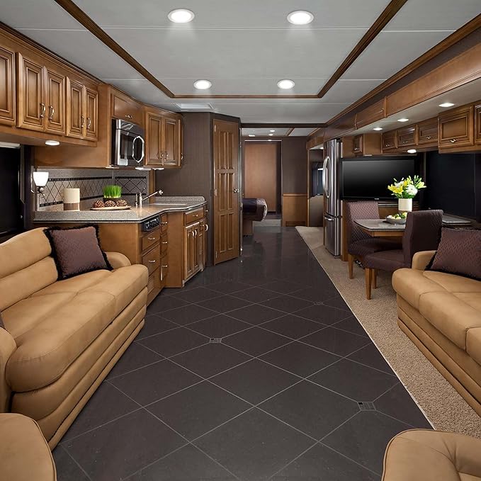 Facon 5Inch 12V LED Puck Light RV Interior Light, Aluminum Slim Recessed Mount Panel Light, 12Volts RV Light Fixture for Van Camper Trailer Motorhome Boat (5Packs, 5 Inch 4000K)