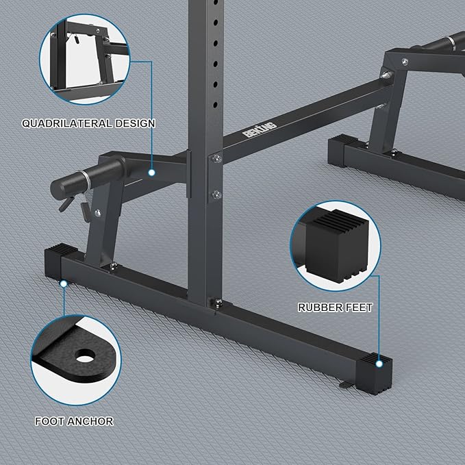 BEKING Power Rack Squat Rack Cage with Pull Up Bar,Adjustable Power Cage Exercise Squat Stand with Barbell Rack Weight Plate Storage,Strength Training Workout Station for Home Gym Fitness