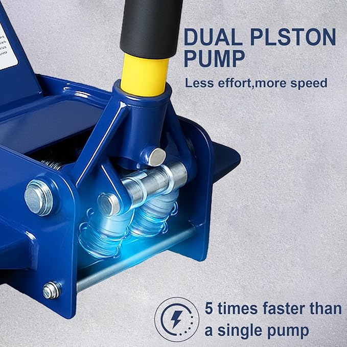3 Ton Heavy Duty Hydraulic Floor Jack for Car (6600 lbs) with Single Piston Pump, Quick Lift, Lifting Range 5-1/4"to 18-1/4"