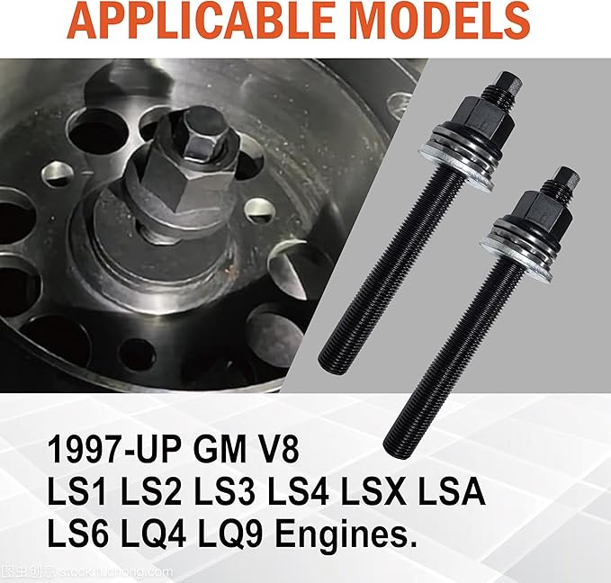 LS Harmonic Balancer Installation Tool, Crank Pulley Install Tool 551141, Compatible with GM 1997-UP V8 LS1 LS2 LS3 LS4 LSX LSA LS6 LQ4 LQ9, with Thrust Bearing & Wrench Flats