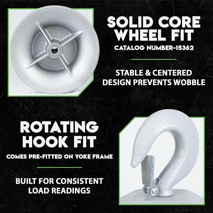12" Diameter, Cable Puller Sheave, Hook, Wire, Rope | Capacity 6500lb for Greenlee Pullers 640,6801,6001 | Staten Tools