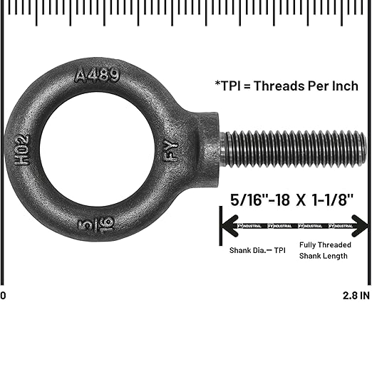 10 Pcs Lifting Shoulder Eye Bolts 5/16"-18 X 1-1/8"