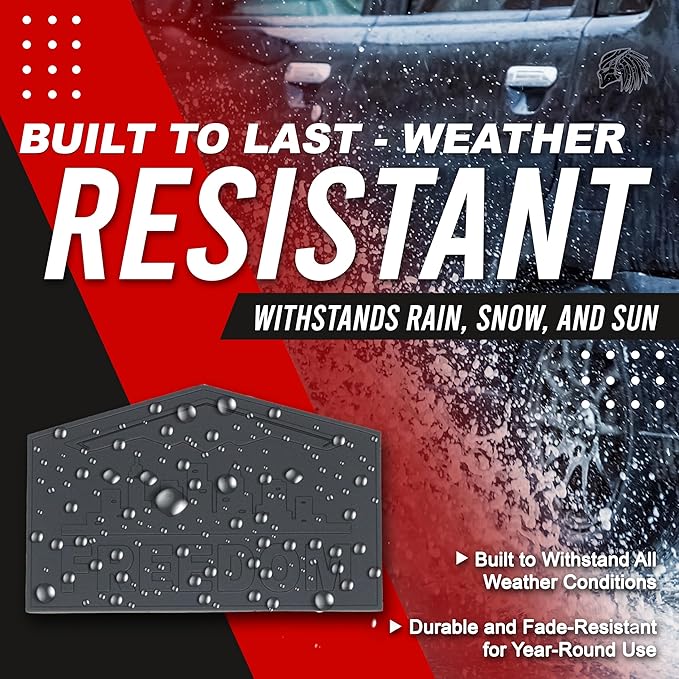 Freedom Emblem, Custom Metal Alloy B-2 Stealth Badge, Exterior Automotive Accessories, Universal Fit for Car, Truck, SUV (Matte Black)