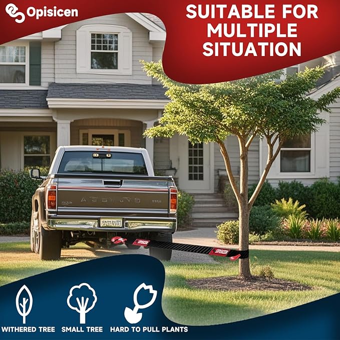 Tow Strap with Hooks 2 Inch x 20 Foot - 15,216 lbs Breaking Strength Emergency Heavy Duty Capacity Tow Rope Forged Steel Hooks for Car Truck Jeep ATV SUV, Roadside Recovery (Black, 2" x 20')