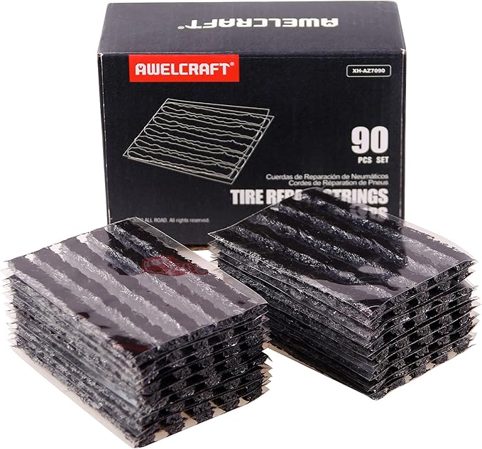 Tire Repair Strings 90pcs 4" black, Automotive Tool Tire Repair Plugs for Tubeless Off-Road Tires Car, Bike, ATV, UTV, Wheelbarrow, Mower