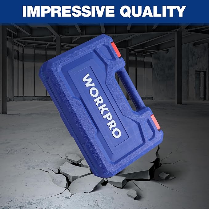 WORKPRO 19-piece 3/8 Inch Drive Extra Long Hex Bit Socket Set, Torx Bit Socket Set, Premium S2 Steel Long Allen Star Bits and CR-V Sockets Set with Storage Case