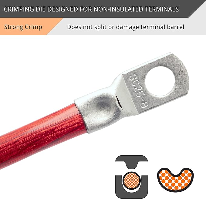 Wirefy Crimping Die for Larger Diameter Non-Insulated Terminals 6-4 AWG | Quick-Change Interchangeable Die for Wirefy Crimping Tools | Heavy-Gauge Precision Crimping Accessory