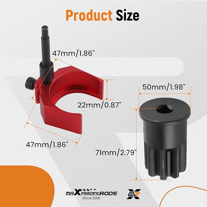 maXpeedingrods J-42083 Automatic Timing Pin & 9U-7227 Injector Height Adjustment Gauge Tool & Engine Barring Socket for Caterpillar CAT 3406E C-15 C-16, (3 PCS)
