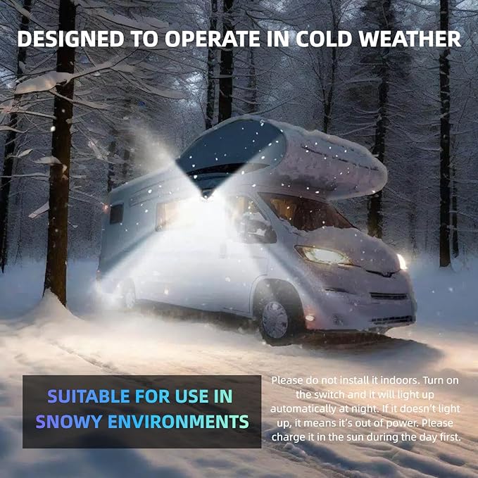 2 Pack Magnetic RV Solar Light, Motion Sensor RV Porch and Awning Lights, Solar Charged, RV Accessories for Outside, Multiple Modes, Compact for Campers Trailers