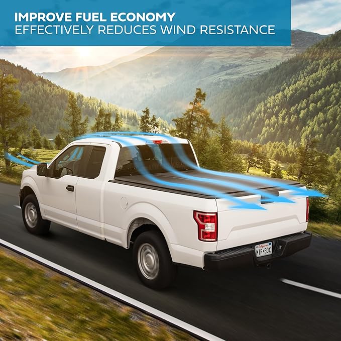 Stripe Truck Tonneau Cover for Ram 1500 (2009-2024) / Ram 2500 & 3500 (2009-2024) with Extra Short 5.7 ft Bed Length, All-Weather Soft Roll-Up Truck Bed Cover