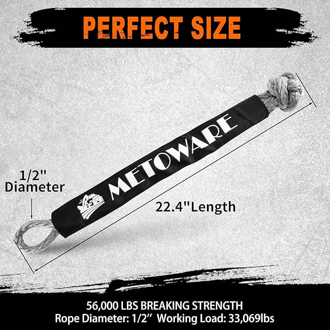 METOWARE Snatch Block Ring, Winch Pulley with 2PC 1/2'' Soft Shackle, 3" X 8' Tree Saver Strap Recovery Kit for Off-Road Sailing UTV, ATV, Trucks