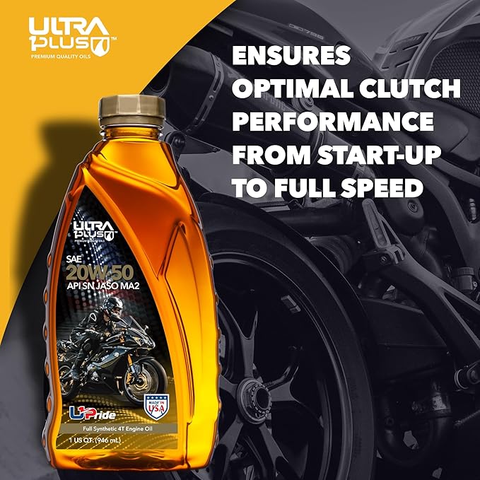ULTRA 1PLUS 4T 20W-50 Full Synthetic Motorcycle Oil API SN JASO MA2-20W50 Motor Oil, 12 Quarts