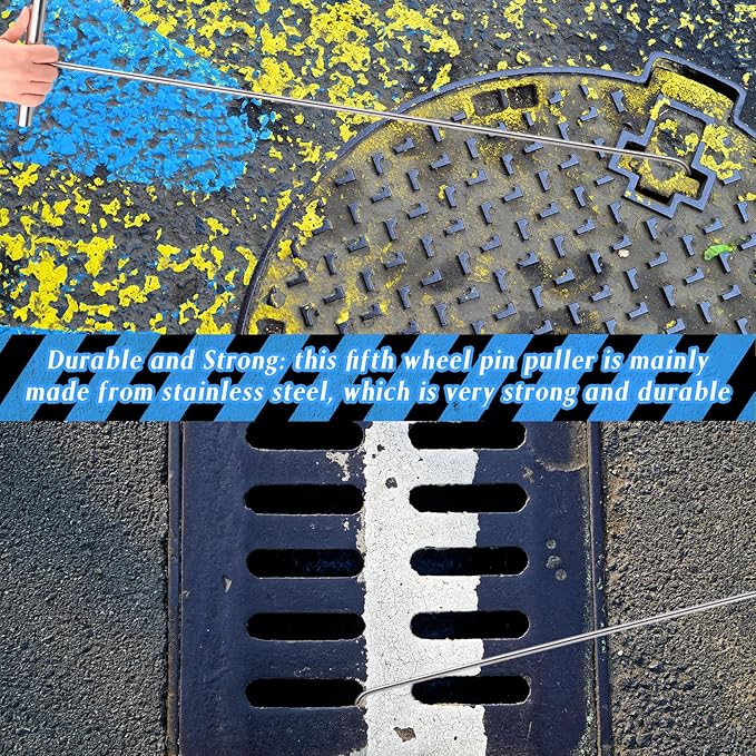 Zonon 12 Pack 31" Fifth Wheel Puller 5th Wheel Pin Puller for Semi Truck Cotter Spring Pulling Tool Solid Steel Dock Hooks Portable Type Lifting Hook for Pulling Storm Drain Manhole Covers (Sliver)