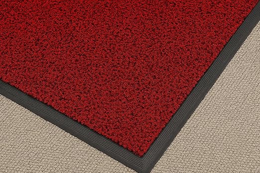 Guardian Platinum Series Indoor Wiper Floor Mat, Rubber with Nylon Carpet, 4'x13', Red