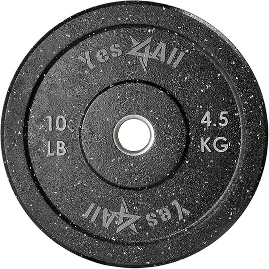 Yes4All 2" Bumper Plate, 10-190 LB Olympic Rubber Weight Plate with Steel Hub for WeightLifting, Strength Training, Home Gym, Less Impact, Absorb Bounce & Shock, Multiple Options