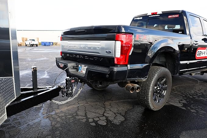 GEN-Y Hitch Solid Shank Adjustable Tow Hitch with Dual-Ball for 2.5" Receiver - 5" Drop - 16,000 LB Towing Capacity - 1,600 LB Tongue Weight - Black