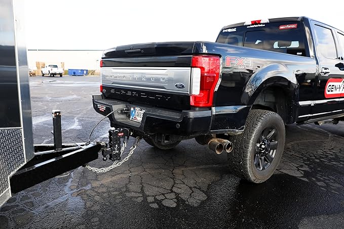 GEN-Y Hitch Solid Shank Adjustable Tow Hitch with Tri-Ball Mount for 2.5" Receiver - 5" Drop - 16,000 LB Towing Capacity - 1,600 LB Tongue Weight - Black