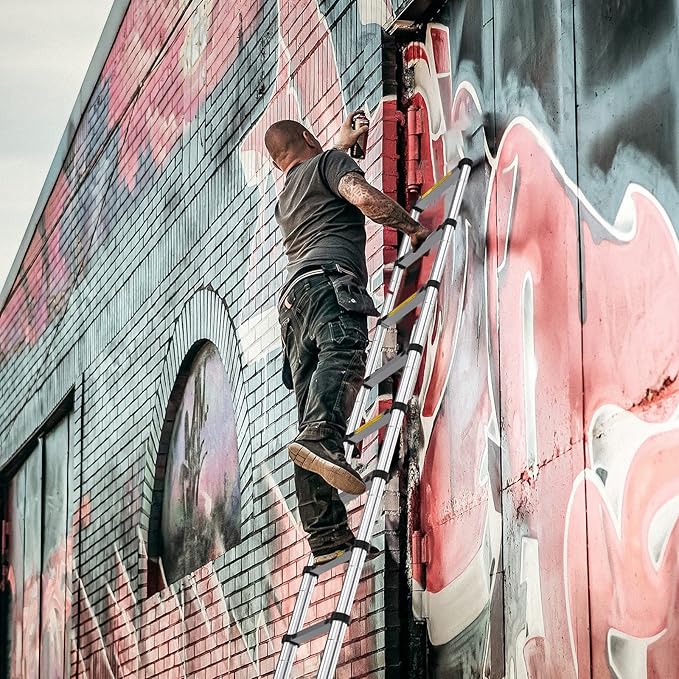 12.5FT Telescoping Ladder- Multi-Purpose Aluminum Extension Ladder Adjustable Compact Ladder for Household, RV, Outdoor, 330lbs Max Capacity