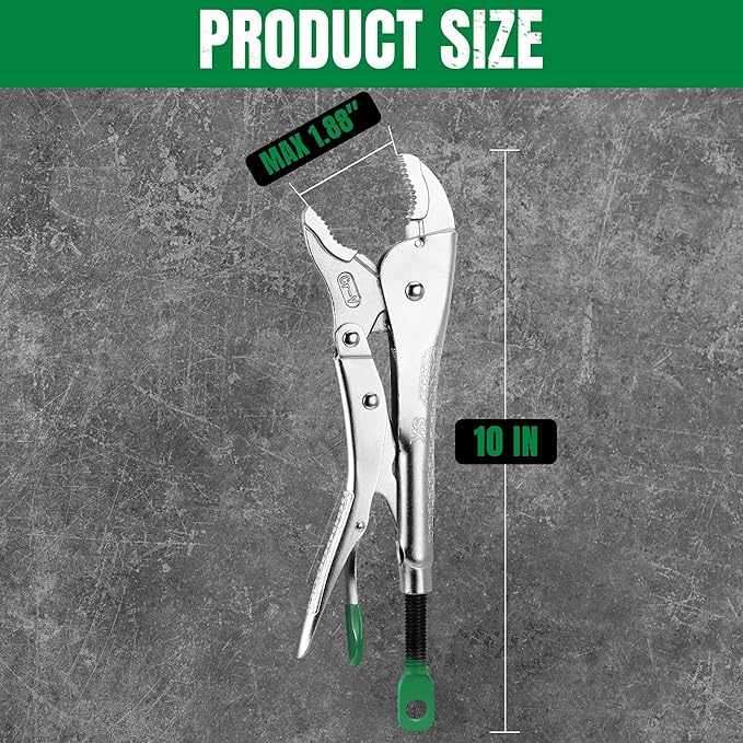 SK 10" Curved Jaw Locking Pliers, Premium CR-V Construction, Ergonomic Anti-slip Handle, Ideal for Welding or Assembly