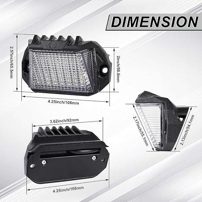 RV Exterior Light, 1300LM Aluminum LED Porch Light With Dual Color White/Amber for RV Camper Trailers Truck Porches Towing 5th Wheels 1 PCS