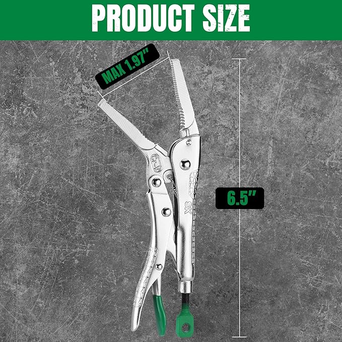 SK 6.5" Long Nose Locking Pliers, Premium CR-V Construction, Ergonomic Anti-slip Handle, Ideal for Welding or Assembly