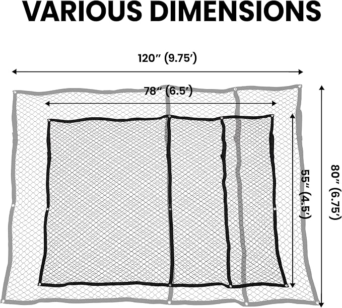Rockland Heavy Duty Bungee Cargo Net for Pickup Truck Bed, 6.5' x 4.5' Stretches to 9.75' x 6.75', Mesh Square Netting with 6 Hooks, Truck Bed Netting, for Rooftop Cargo Carrier, Hitch Cargo Carrier