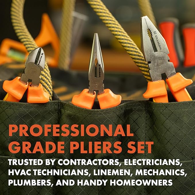 Ullman Devices Corp - Insulated Pliers Set - Set Includes Long Nose COM