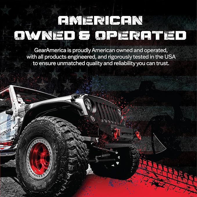 GearAmerica Heavy Duty 3"x20' Tow & Winch Strap - Tree Saver with 35,053 lb Break Strength - Offroad Recovery Rope, Weather Resistant - Triple Reinforced Loops (Red) - Tow Strap