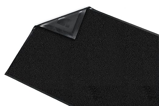 Guardian Platinum Series Indoor Wiper Floor Mat, Rubber with Nylon Carpet, 2'x20', Black