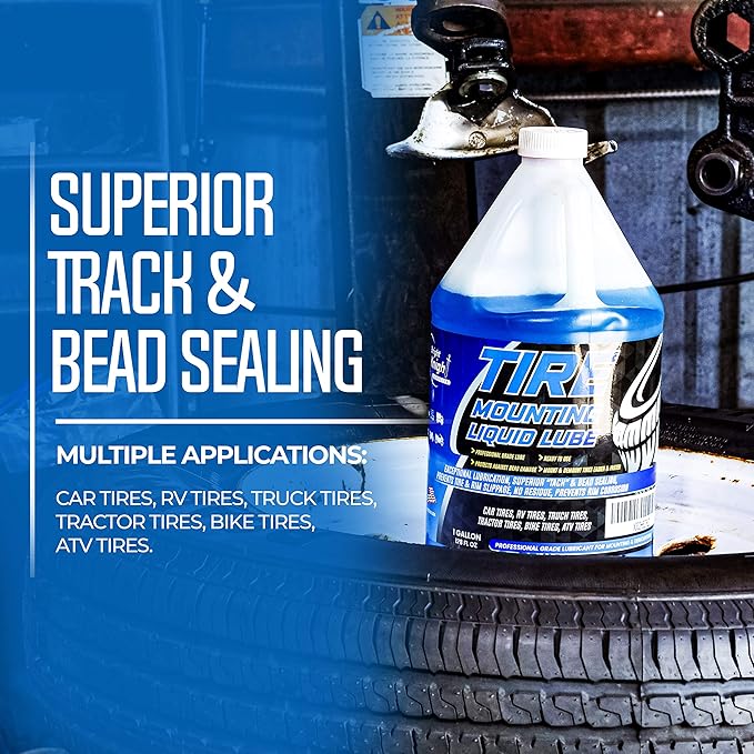 Bright Knight - Tire Lube, Tire Mounting Lube, Tire Sealant | Biodegradable & Universal | Tire Bead Sealer, Tire Soap, Bead Sealer For Tires, Aluminium & Alloy Wheels | Tire & Wheel Tools, Tire Repair