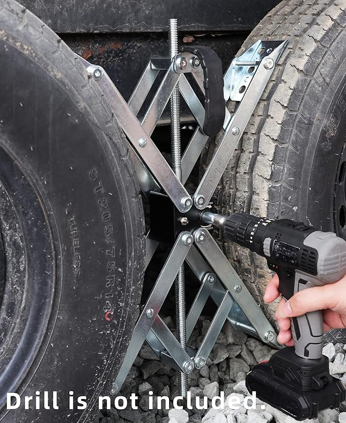 Wheel Chock X-Shaped Stabilizer (Allow Drill Adjust) Dual Axel RV Travel Trailer Camper Tire While Camping (XL-2 Pack)