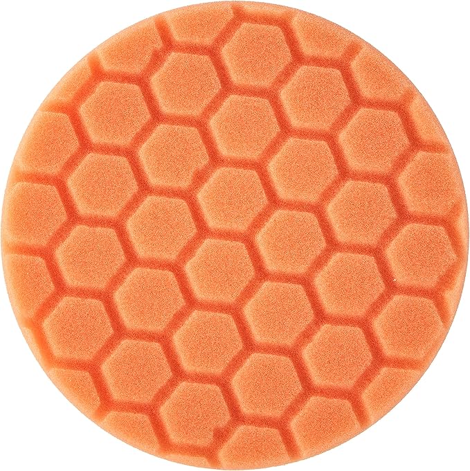 Chemical Guys BUFX_102_HEX5 Hex-Logic Medium-Heavy Cutting Pad, Orange, 5.5" Pad Made for 5" Backing Plates, 1 Pad Included