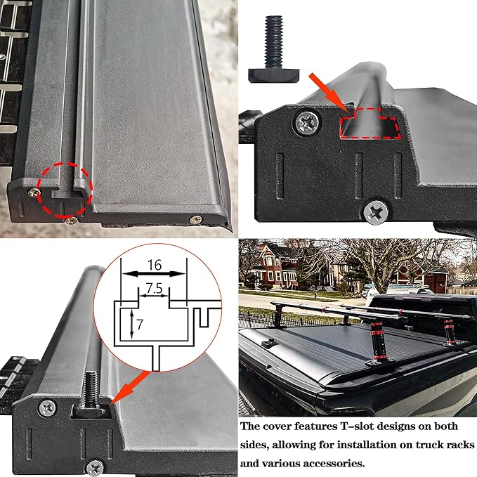 Retractable Truck Bed Tonneau Cover for 2014 2015 2016 2017 2018 2019 2020 2021 2022 2023 2024 2025 2026 Chevy Silverado/GMC Sierra 1500 (5'8" /69" Bed) Retractable Hard Truck Bed Cover Key Lock
