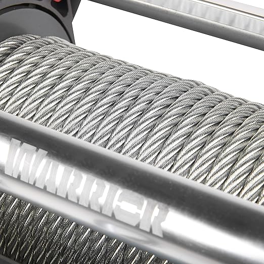 Warrior Winches Samurai 8000 lbs 12V Electric Winch with Steel Cable - Powerful Electric Winch for Trucks - 8000 lbs Load Capacity - Wireless Remote Included