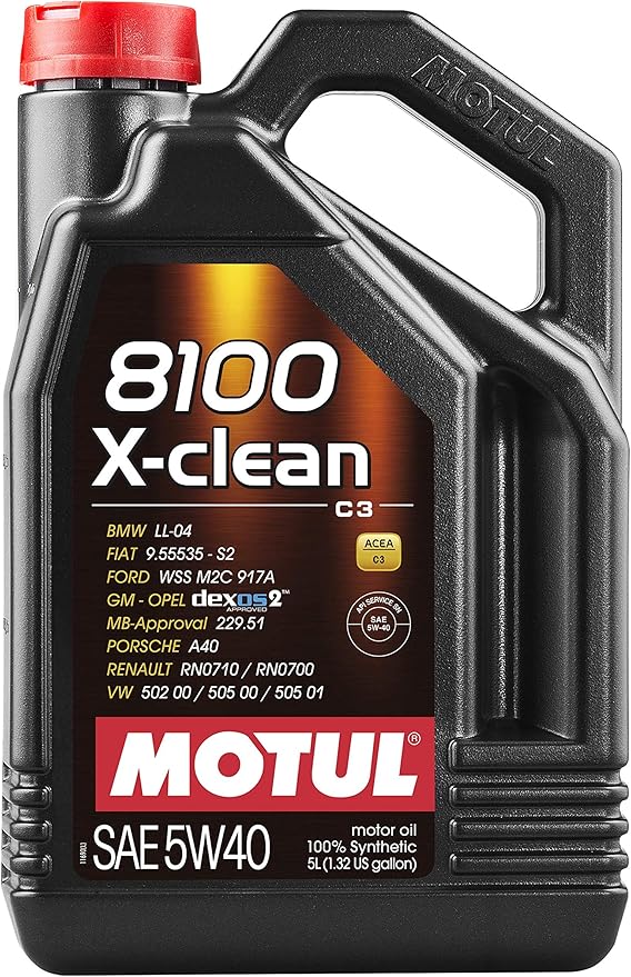Motul 8100 X-clean 5W-40 Full Synthetic Motor Oil | Engineered to Help Protect Emissions Systems, Clean Engine Performance | Long Drain Capable, Improved Engine Responsiveness | 5L