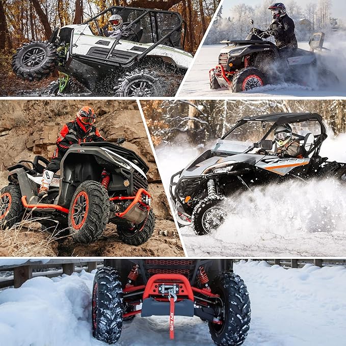 2500lbs Electric Winch 12V Waterproof Steel Cable with Wired Remote Control & Mounting Plate ATV UTV Towing Trailer Winch Off-Road