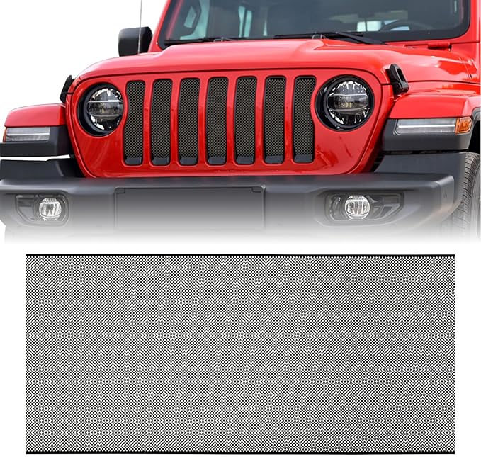 moveland Grill Insert for Jeep JL - Aluminum Alloy Mesh Grille Grid Insert Screen Compatible with Jeep Wrangler JL & Jeep Gladiator 2018 2019 2020 2021 2022 2023 2024