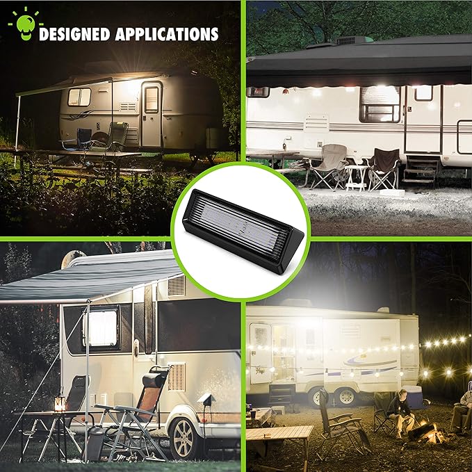 Leisure LED RV Exterior Porch Utility Light XL 12v 650 Lumen Lighting Fixture. Replacement Lighting for RVs, Trailers, Campers, 5th Wheels Black Base Clear Lens (Black, 1-Pack)