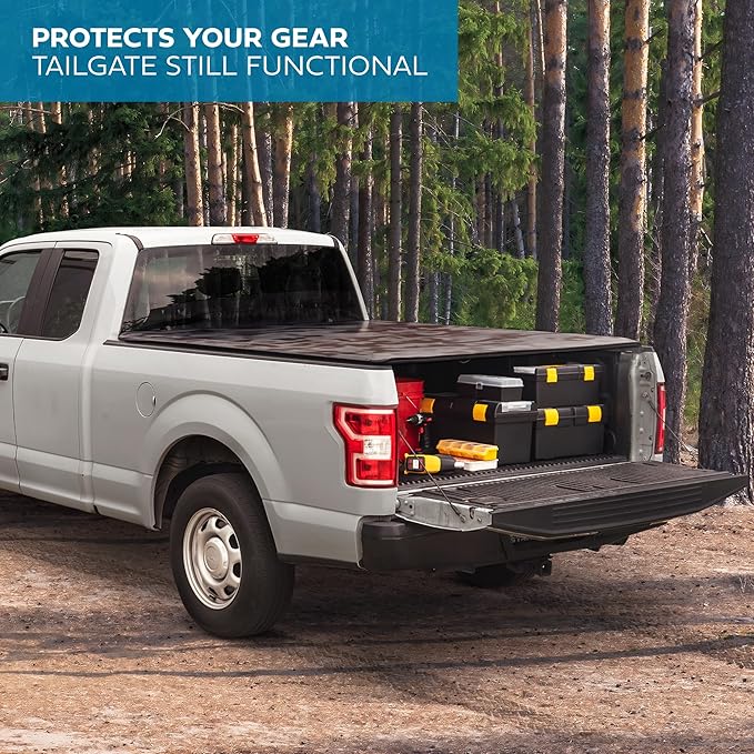 Camo Tonneau Cover Soft Roll-up Truck Bed Protector All Weather Retractable for Chevrolet Chevy Silverado 1500 2019-2025 and GMC Sierra 1500 19-25 Short Bed 5.8 ft