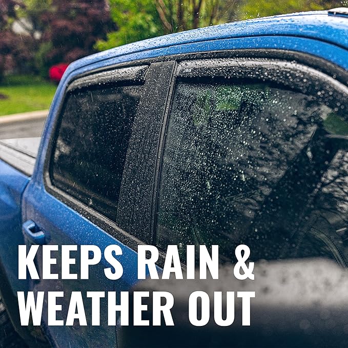 Auto Ventshade [AVS] in-Channel Rain Guards for 2019-2024 Dodge Ram 1500 (Classic Body Only), Quad CAB ONLY; 2009-2018 Dodge Ram 1500, Quad CAB ONLY | Window Vent Visors, 4 pcs. - Smoke | 194101