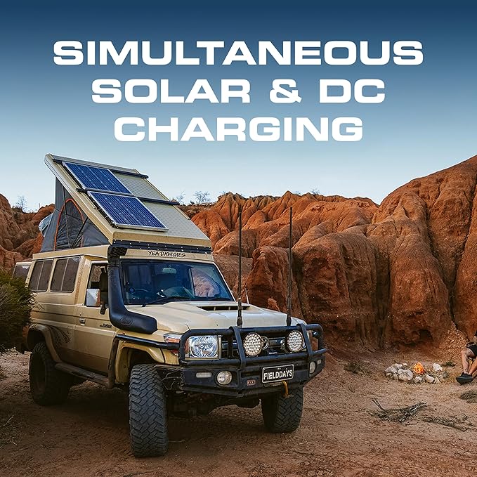 REDARC Dual Input 25A in-Vehicle DC to DC Battery Charger with MPPT Solar Regulator, Green Power Priority, 12V/24V Compatible, for Lithium, AGM, Gel, Lead Acid, Calcium, LiFePO4 Batteries