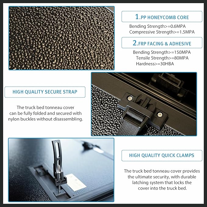 Perfit Liner 5.5 FT (67") Bed FRP Hard Quad-Fold Tonneau Cover for 2015-2026 Ford F-150 Styleside/Fleetside Truck Cargo Topper, Hardtop (Not for Flareside/Stepside)