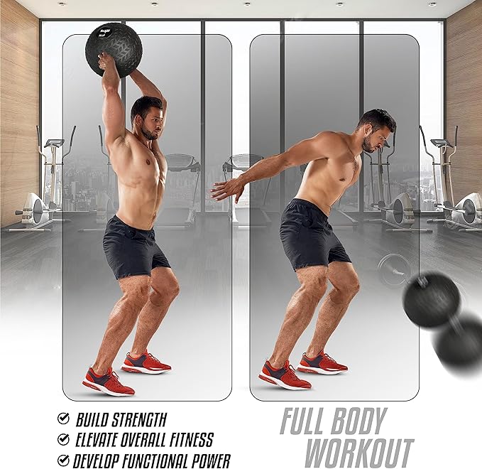 Yes4All Slam Balls, 10-40lb Weighted Ball Weight, Durable PVC Sand Filled Workout Dynamic Slam Ball for Core Strengthen
